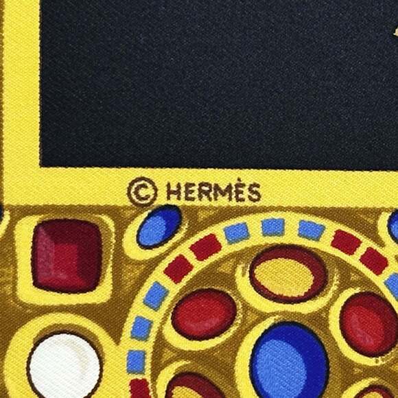 HERMES Authentic Black Silk Scarf - Picture 6 of 10
